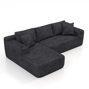 Left hand facing Cloud Sectional Couch Chaise,Modern Modular Sofa with Deep Seat