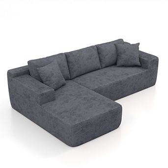 Left hand facing Cloud Sectional Couch Chaise,Modern Modular Sofa with Deep Seat