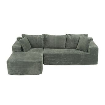 Left hand facing Cloud Sectional Couch Chaise,Modern Modular Sofa with Deep Seat