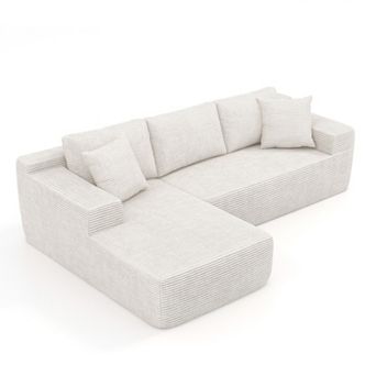 Left hand facing Cloud Sectional Couch Chaise,Modern Modular Sofa with Deep Seat