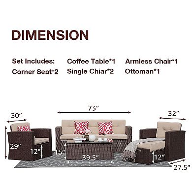 Outdoor Furniture 7 Pieces Patio Furniture Set