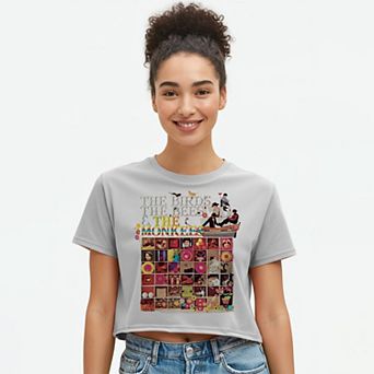 Juniors' The Birds The Bees & The Monkees Cropped Graphic Tee