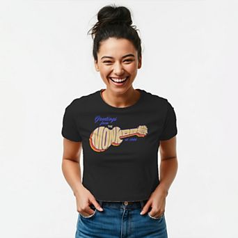 Juniors' The Monkees Guitar Logo Graphic Baby Tee