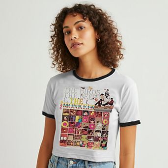 Juniors' The Birds The Bees & The Monkee Graphic Ringer Baby Tee