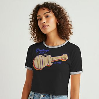 Juniors' The Monkees Guitar Logo Graphic Ringer Baby Tee