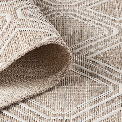 Nicole Miller Corin Diamond UV Fade Resistant Indoor / Outdoor Rug