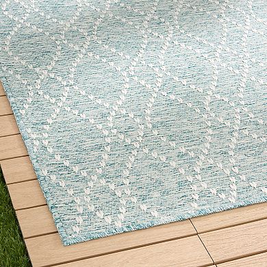 Nicole Miller Corin Distressed UV Fade Resistant Indoor / Outdoor Rug