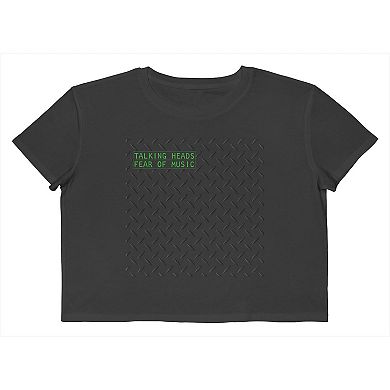 Juniors' Talking Heads Fear Of Music Cropped Graphic Tee