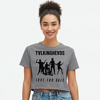 Juniors' Talking Heads Love For Sale Cropped Graphic Tee