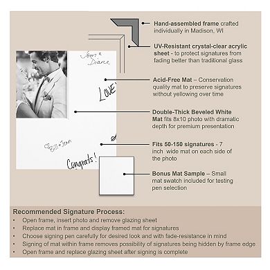 Mezzanotte Signature Mat Picture Frame, Photo Frame Guest Book Alternative Weddings, Graduations
