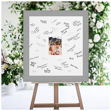 Brushed Signature Mat Picture Frame, Photo Frame Guest Book Alternative Weddings, Graduations