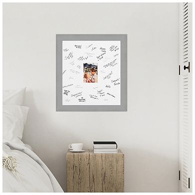 Brushed Signature Mat Picture Frame, Photo Frame Guest Book Alternative Weddings, Graduations