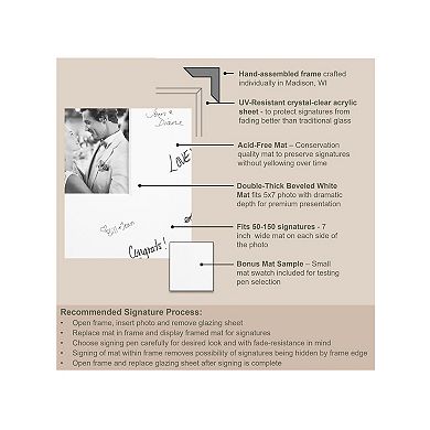 Brushed Signature Mat Picture Frame, Photo Frame Guest Book Alternative Weddings, Graduations