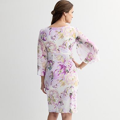 Women's Studio Connection Printed Long Sleeve Dress with Same Print