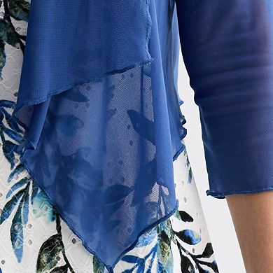 Women's Studio Connection Mesh Jacket & Printed Eyelet Dress