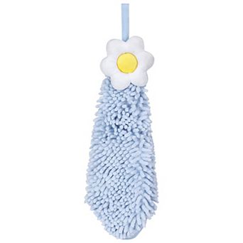 1 Pack Chenille Hand Towel, Hanging Bathroom Hand Towels with Loops, Soft Absorbent Towels 6"x15"