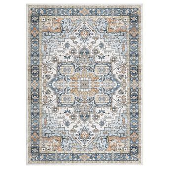 Vintage Area Rug Distressed Boho Soft Rug Carpet, Machine Washable