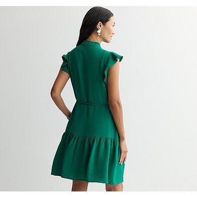 Women's Donna Ricco Flutter Sleeve Pleated Front Dress