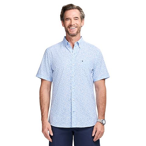 Мужские рубашки IZOD Men's IZOD Breeze Woven Short Sleeve Button-Down Shirt