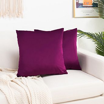 Elegant Comfort 2 pc Velvet Cushion Cover Solid - Pillow Covers