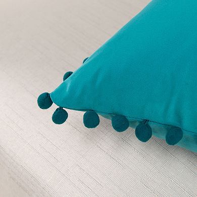 Elegant Comfort 2 Piece Pom-Pom Velvet Cushion Cover - Pillow Covers
