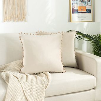 Elegant Comfort 2 pc Pom-Pom Velvet Cushion Cover - Pillow Covers