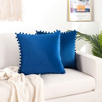 Elegant Comfort 2 pc Pom-Pom Velvet Cushion Cover - Pillow Covers