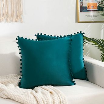 Elegant Comfort 2 pc Pom-Pom Velvet Cushion Cover - Pillow Covers