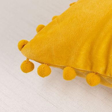 Elegant Comfort 2 Piece Pom-Pom Velvet Cushion Cover - Pillow Covers