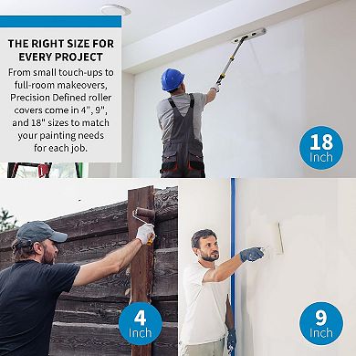 Precision Defined 18in Roller Covers 3pk All Surfaces
