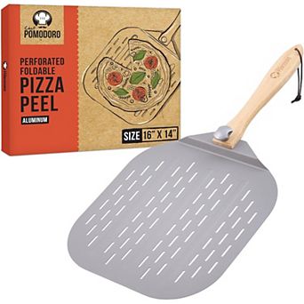 Chef Pomodoro 16 in Aluminum Pizza Peel Foldable Wood Handle