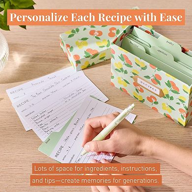 Rileys & Co Citrus Recipe Box 6x4in 50 Cards 15 Dividers