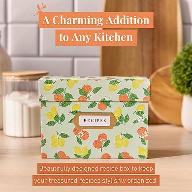 Rileys & Co Citrus Recipe Box 6x4in 50 Cards 15 Dividers
