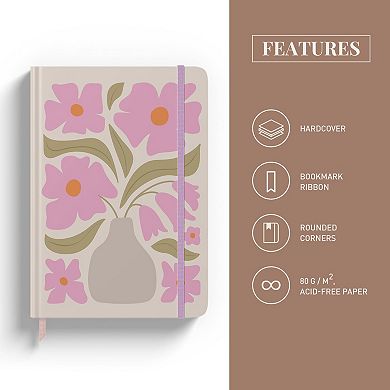 Rileys & Co Floral Hardcover Notebook 8x6in 240 Pages