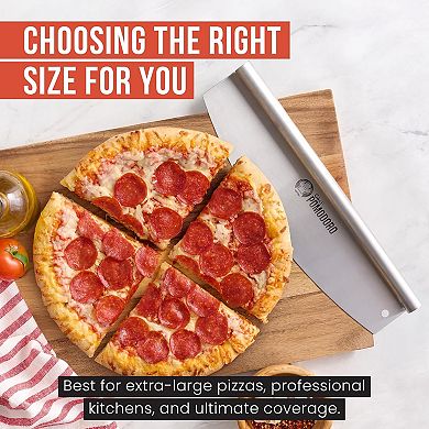 Chef Pomodoro 16in SS Pizza Rocker Knife Blade Cover