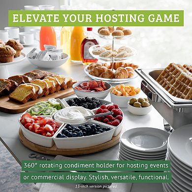 Chef Tacos 13in Ceramic Taco Platter Divided Tray Party