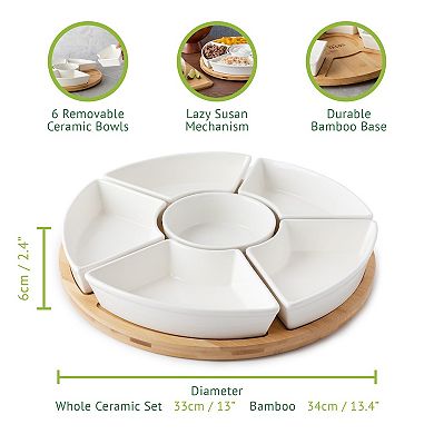 Chef Tacos 13in Ceramic Taco Platter Divided Tray Party