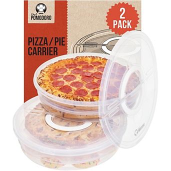Chef Pomodoro 12 in Pie Carrier 2 pk Lid Divider Expandable