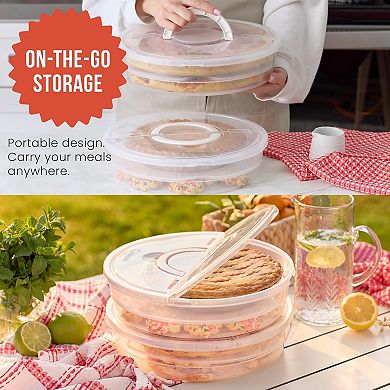 Chef Pomodoro 12in Pie Carrier 2pk Lid Divider Expandable