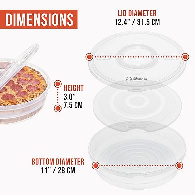 Chef Pomodoro 12in Pie Carrier 2pk Lid Divider Expandable
