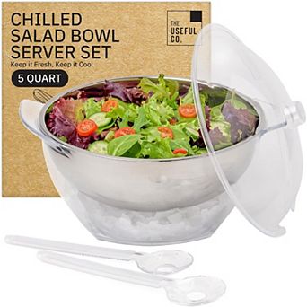 Useful Co Salad Bowl 4.5-qt Chilled Serving Bowl with Lid
