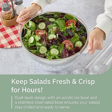 Useful Co Salad Bowl 4.5qt Chilled Serving Bowl with Lid