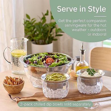 Useful Co Salad Bowl 4.5qt Chilled Serving Bowl with Lid