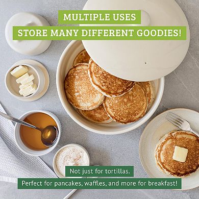 Chef Tacos 10in Ceramic Tortilla Warmer Rainbow Lid