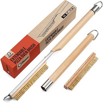 Chef Pomodoro Oven Brush SS Bristles Stone Scraper Extra Long
