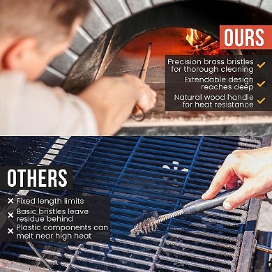 Chef Pomodoro Oven Brush SS Bristles Stone Scraper Extra Long