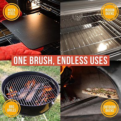 Chef Pomodoro Oven Brush SS Bristles Stone Scraper Extra Long