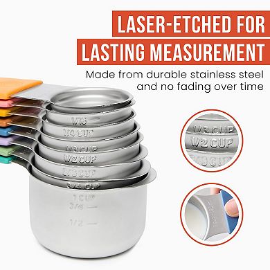 Chef Pomodoro SS Measuring Cups 8pc Magnetic Nested Set