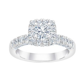 Brilliant Love 10k White Gold 2 Carat T.W. Lab Grown Diamond Round Halo Ring