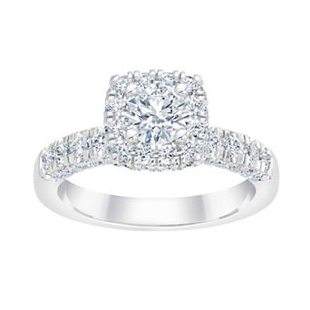 Brilliant Love 10k White Gold 2 Carat T.W. Lab Grown Diamond Round Halo Ring